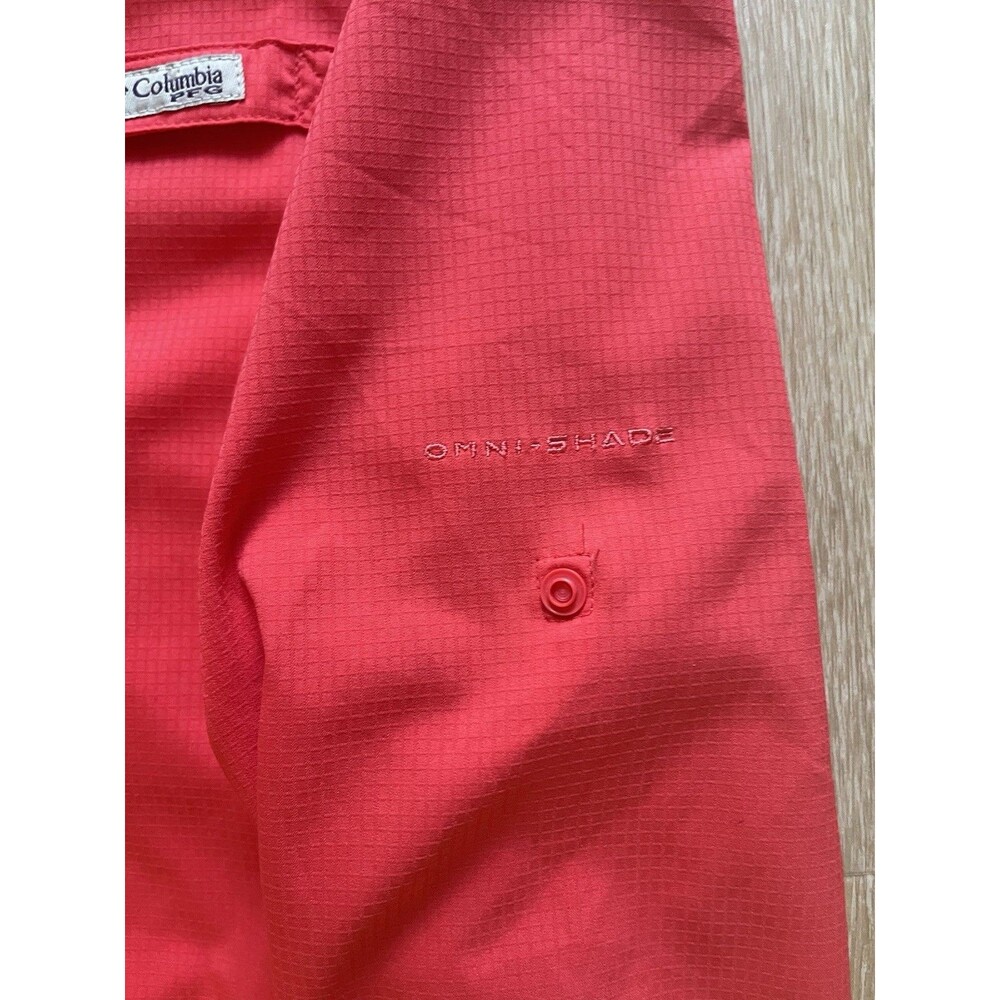 Columbia PFG Long Sleeve Shirt Snap Up Vented  Womens Medium Bright Orange - Picture 4 of 6